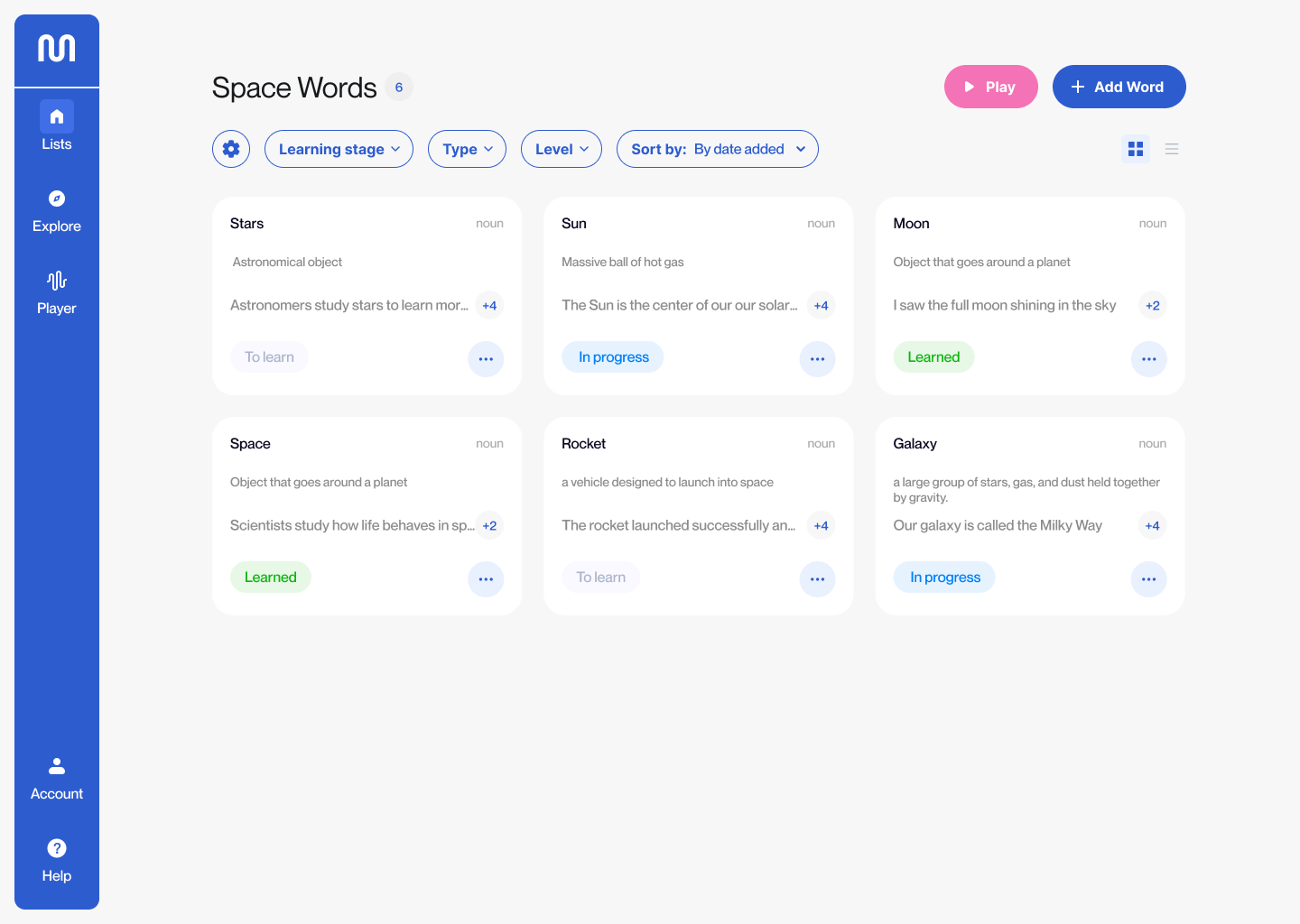 Screenshot of the interface